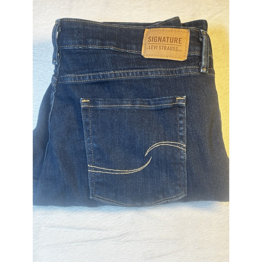 Levi's Signature Mid Rise Bootcut Blue Jeans‎ Womens 12M Dark Stretch